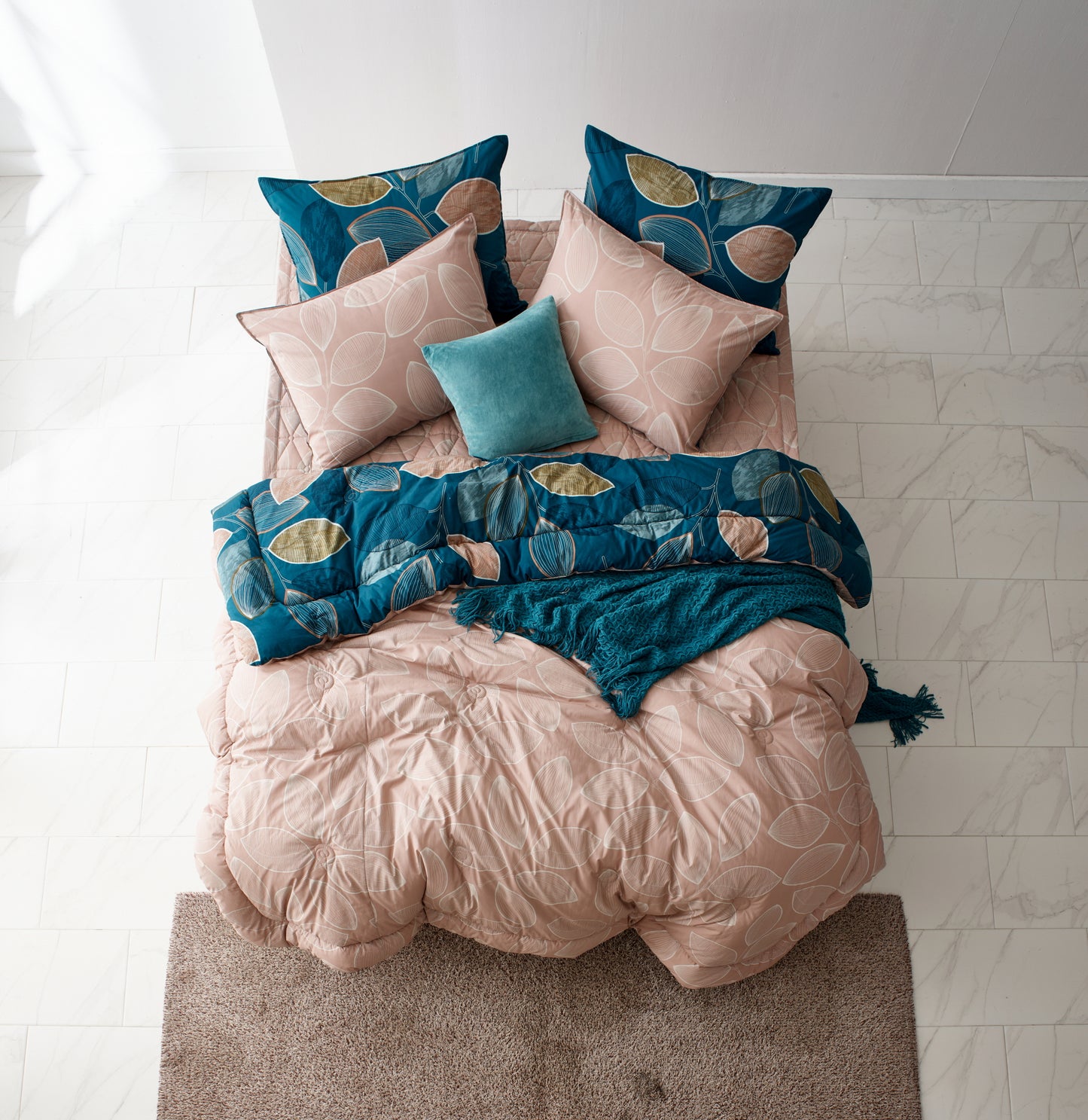 BIO Washing Premium 100% High Density Cotton 100 Comforter Set_Navy