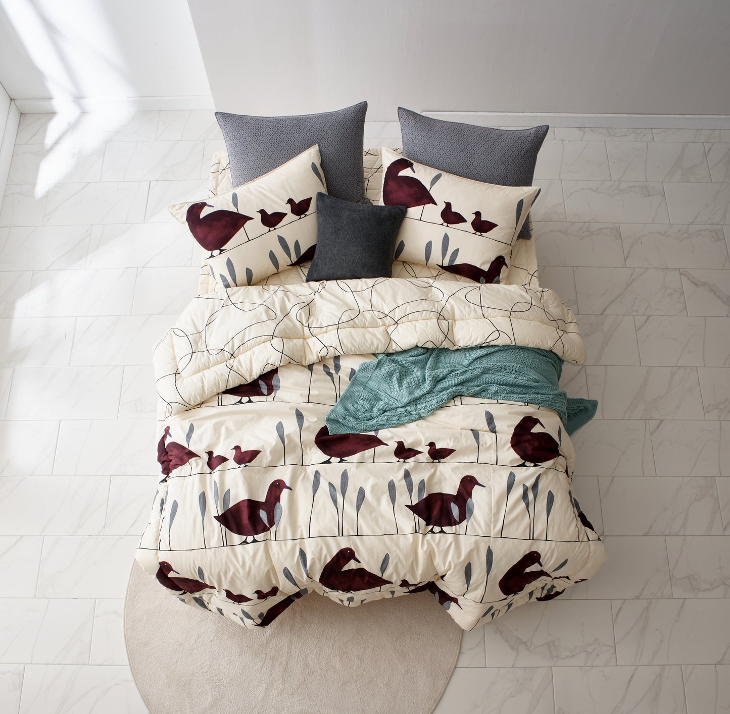 BIO Washing Premium 100% High Density Cotton 100 Comforter Set_Ivory2