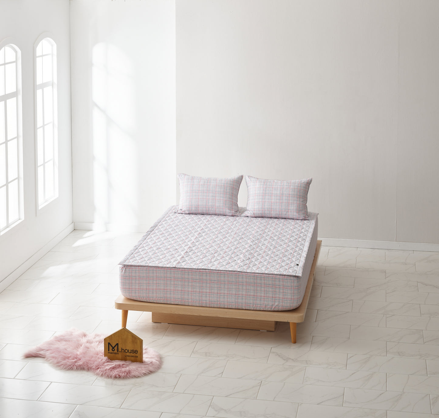 BIO Washing Premium 100% High Density Cotton 100 Pad_Checked Pattern