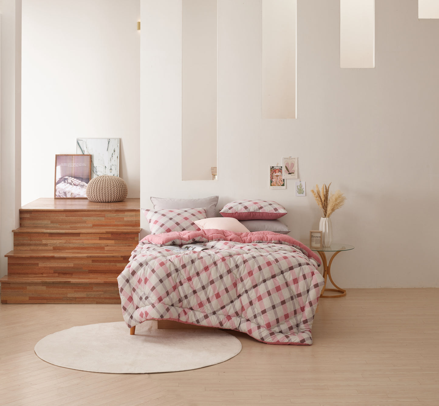 High Density Peach Skin Anti Mite Comforter Set_BLUE_Twin/Twin XL