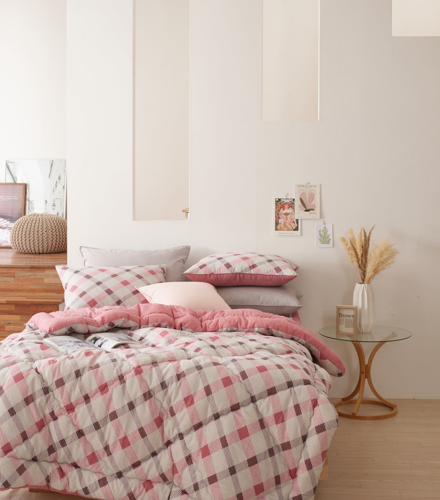 High Density Peach Skin Anti Mite Comforter Set_BLUE_Twin/Twin XL