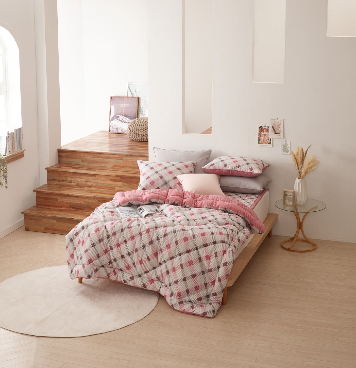 High Density Peach Skin Anti Mite Comforter Set_BLUE_Twin/Twin XL