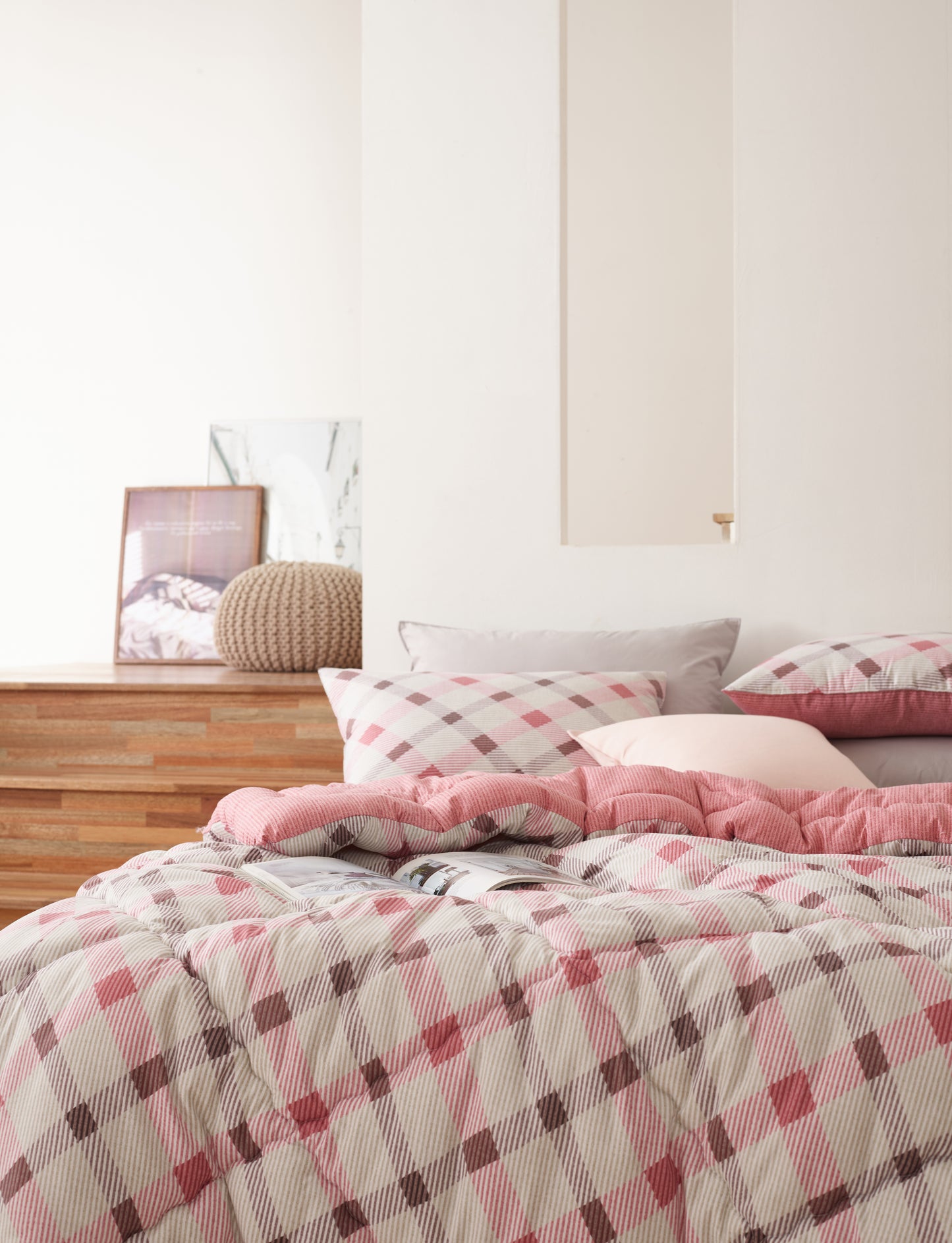 High Density Peach Skin Anti Mite Comforter Set_BLUE_Twin/Twin XL