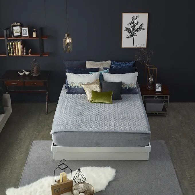 Soft Mink Touch Mattress Pad_Grey