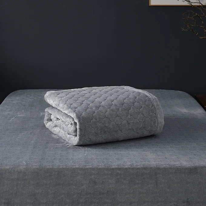 Soft Mink Touch Mattress Pad_Grey