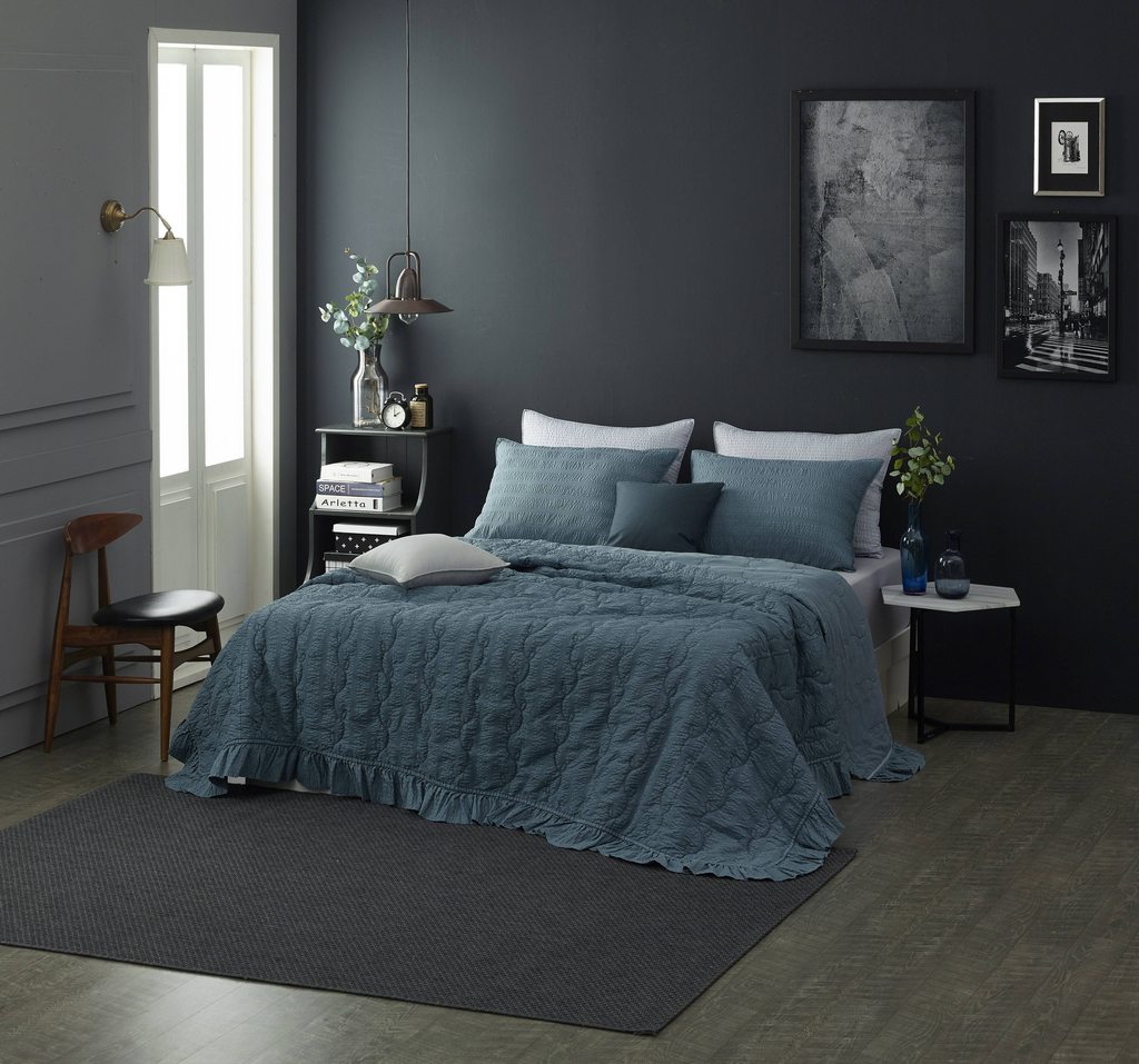 New Summer Pigment Washing Comforter Set_Navy
