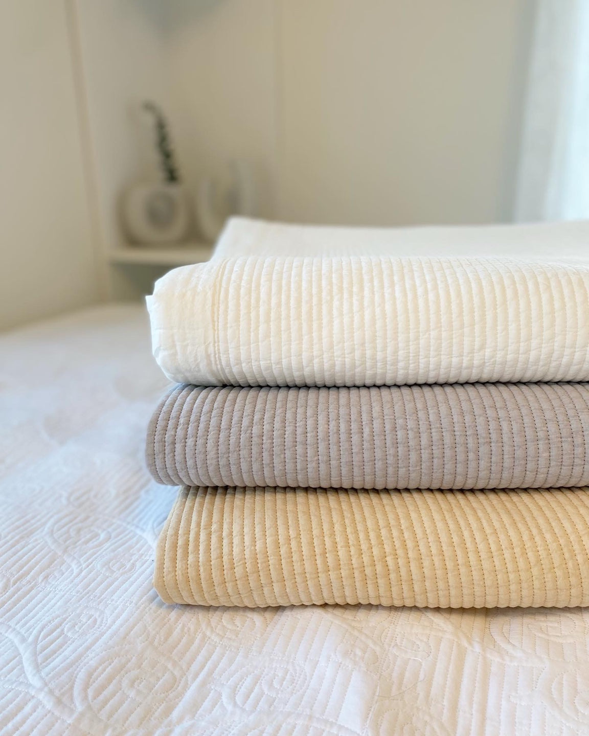 100% Cotton_Blanket / Quilt Pad, Blanket _White