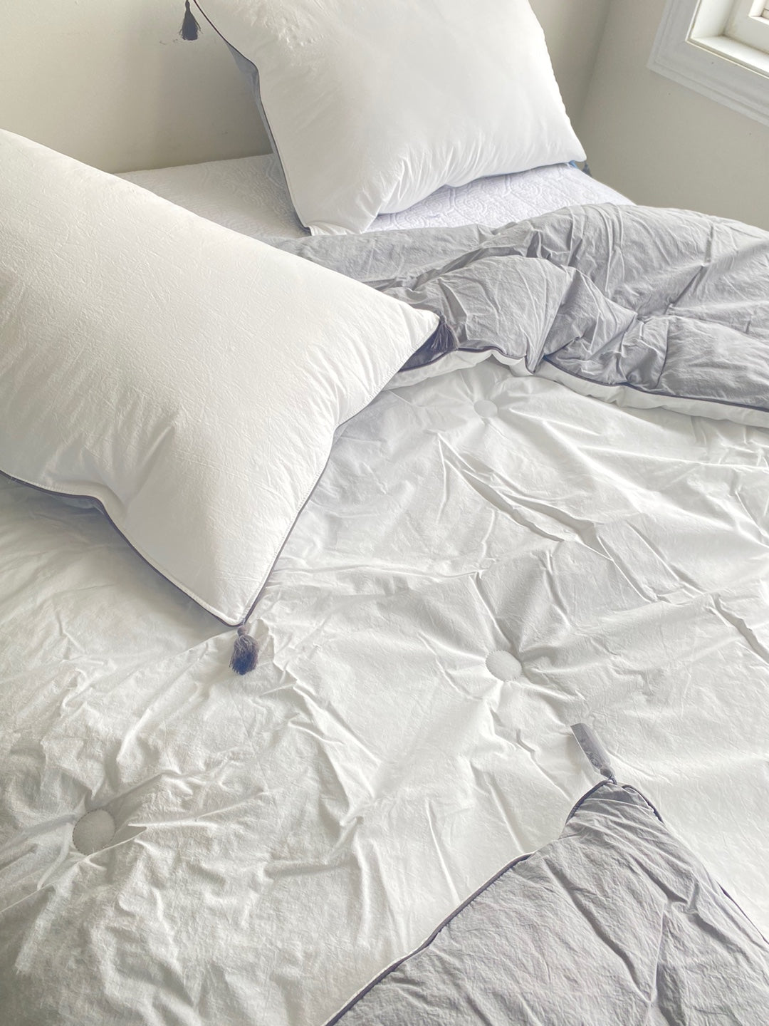 Premium 100% High Density Cotton Comforter Set_White