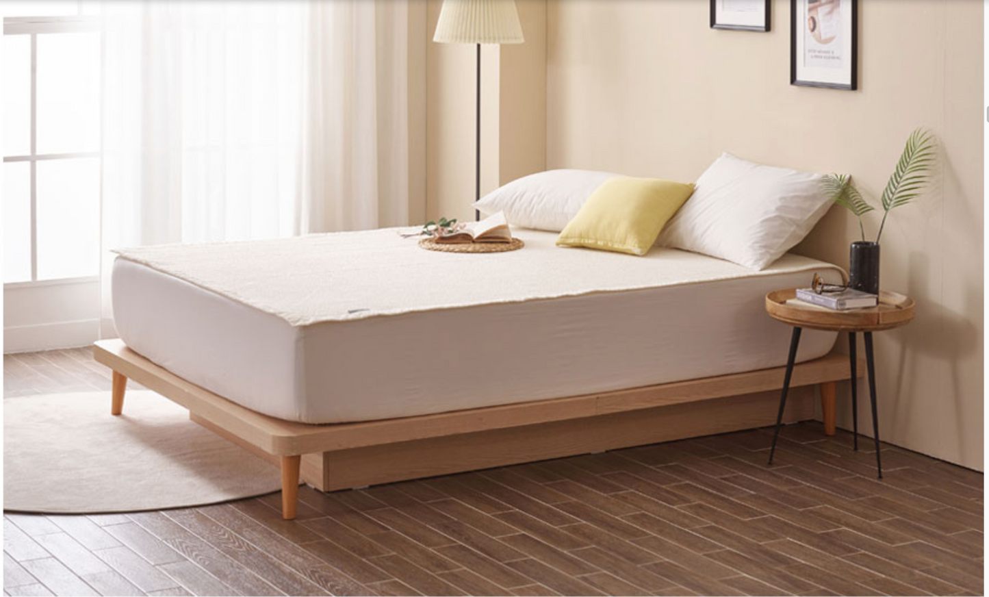 100% Washing Cotton Spread,Mattress Pad, Blanket_Cream