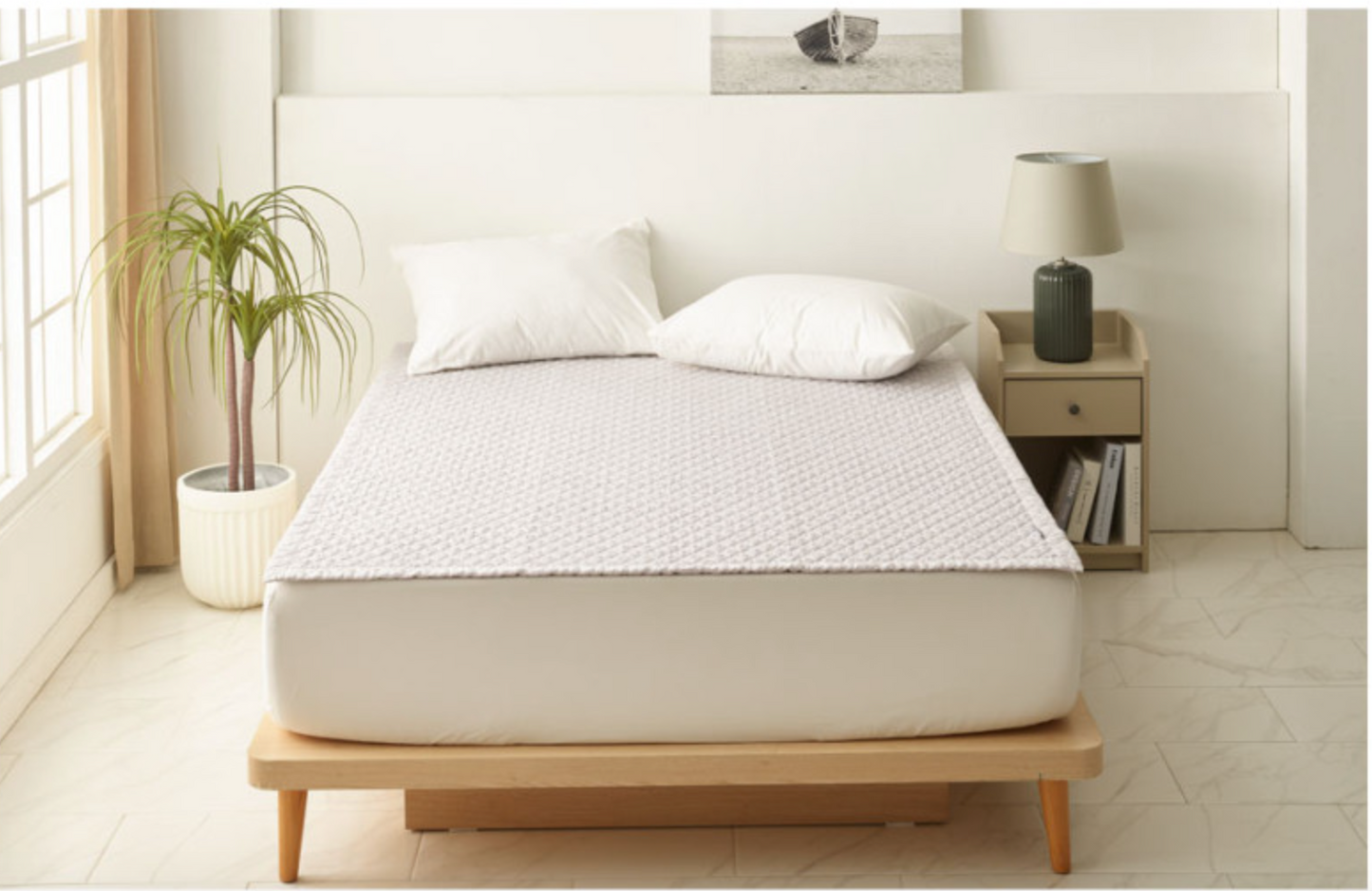 100% Asa Cotton Spread,Mattress Pad, Blanket_Grey