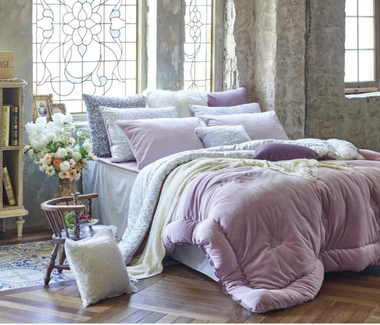 Premium MOC (Modal+Cotton) Reversible Comforter Set _Violet