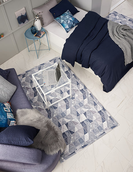 100% Natural Cotton_Carpet/Mattress Pad_Navy_Single