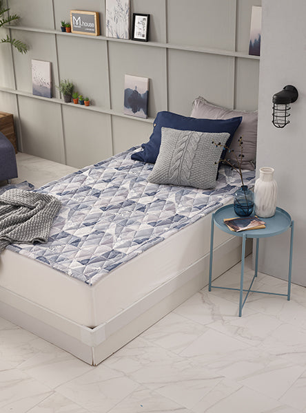 100% Natural Cotton_Carpet/Mattress Pad_Navy_Single