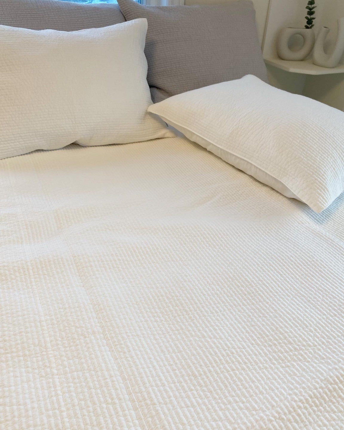 100% Cotton Spread,Mattress Pad, Blanket_Grey