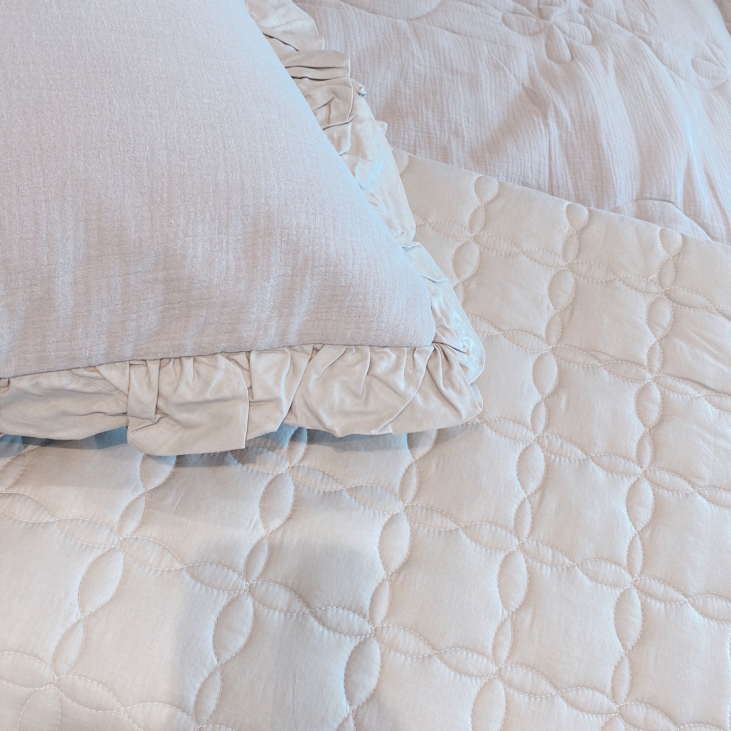 [Gauze Cotton] Grey Comforter Set_Queen
