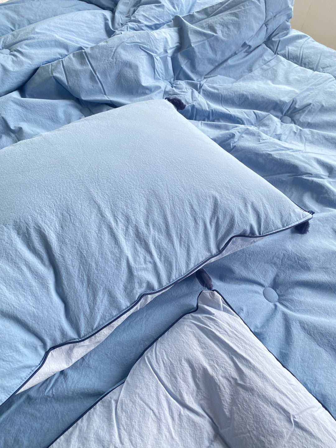 Premium 100% High Density Cotton bedding set_Blue