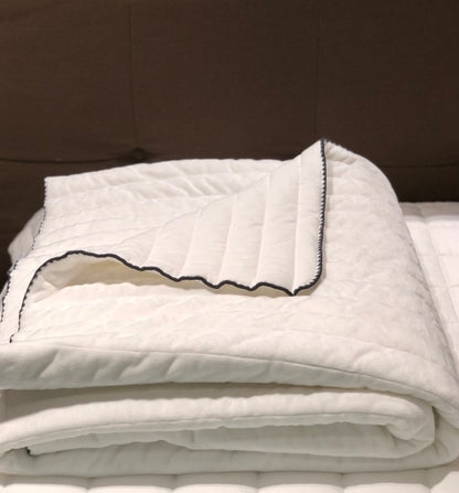Cotton 100% & Soft Micromink Touch Reversible Bed Spread / Pad_White