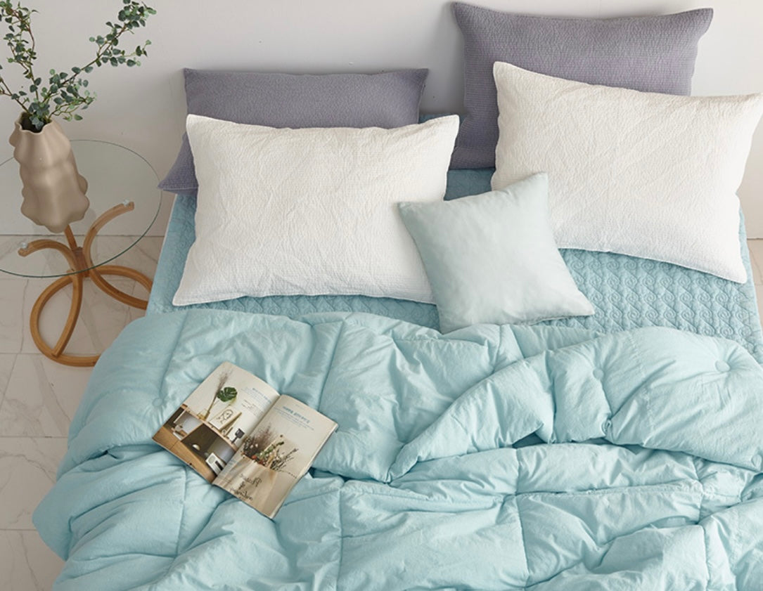 100% Pigment Washing Cotton Cloud Comforter_Blue