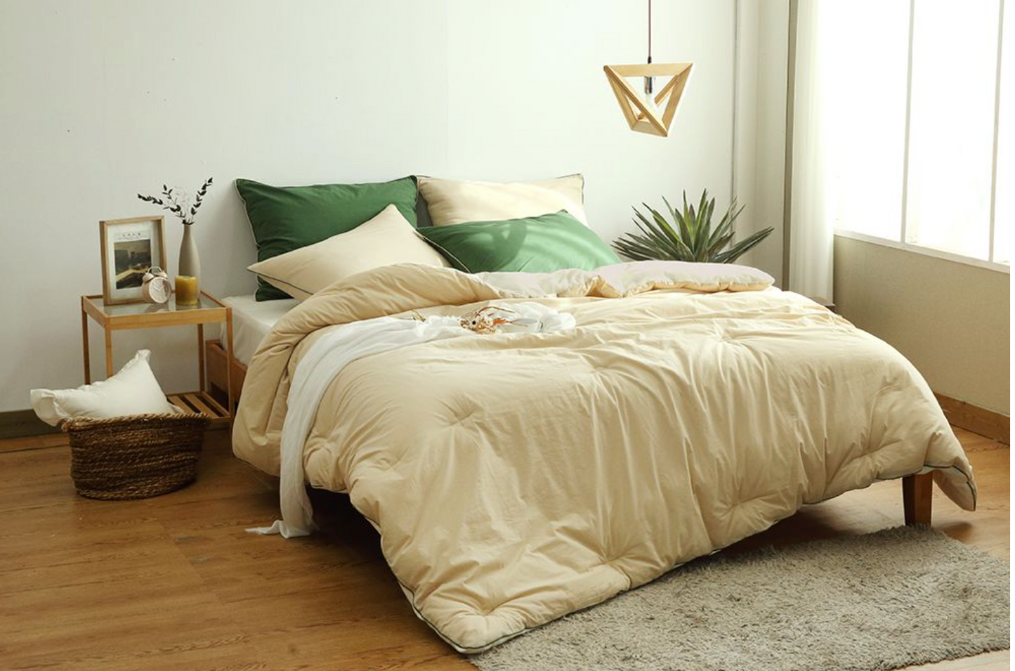 100's Cotton with Micro-mink Four seasons comforter set