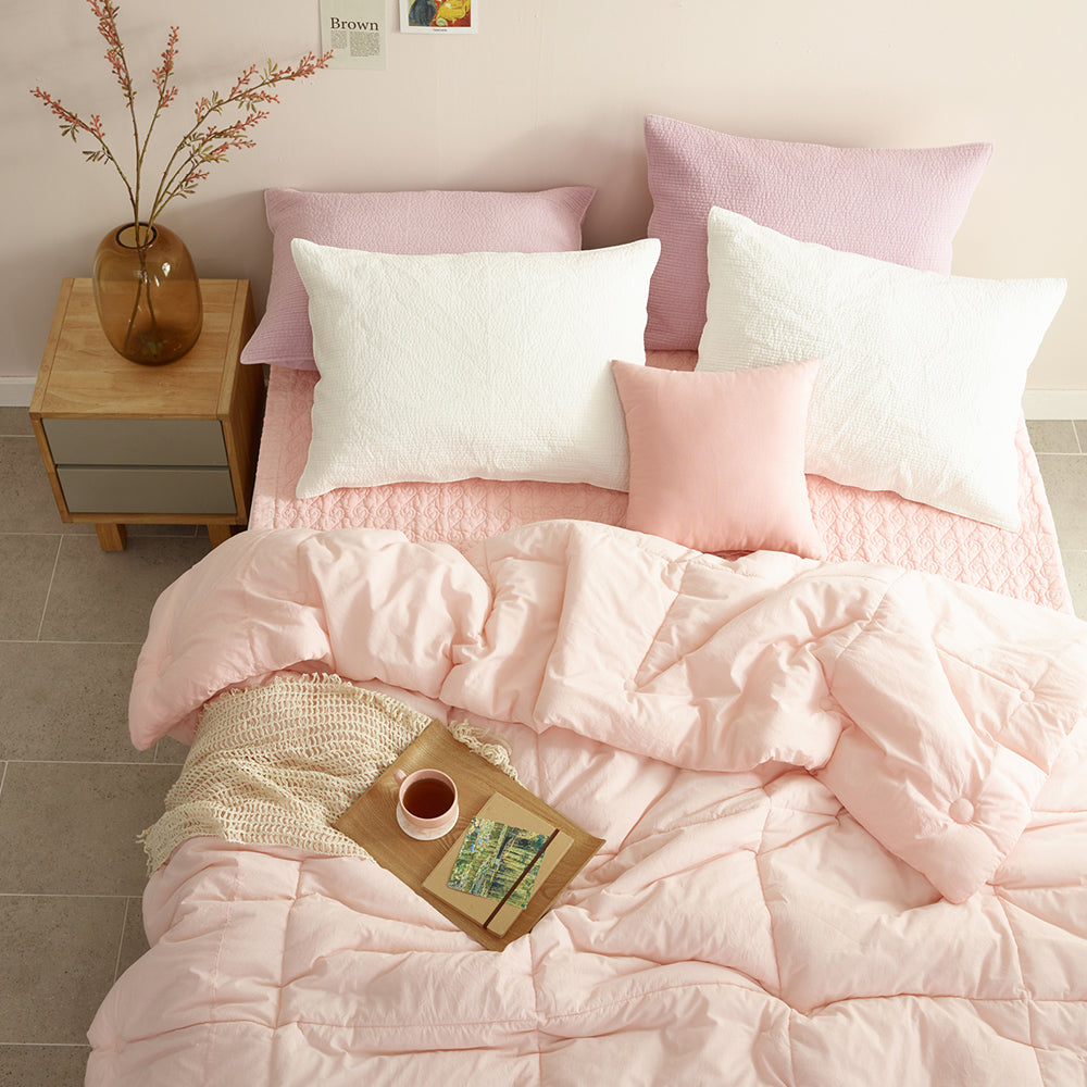 100% Pigment Washing Cotton Cloud Comforter_Pink